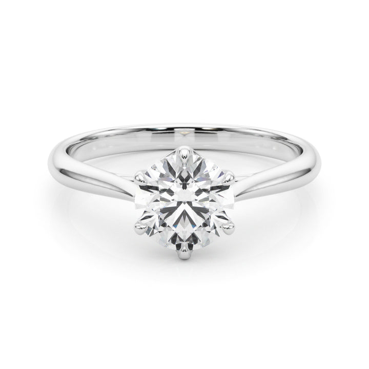 14K White Gold 1 CT Round Diamond Engagement Ring