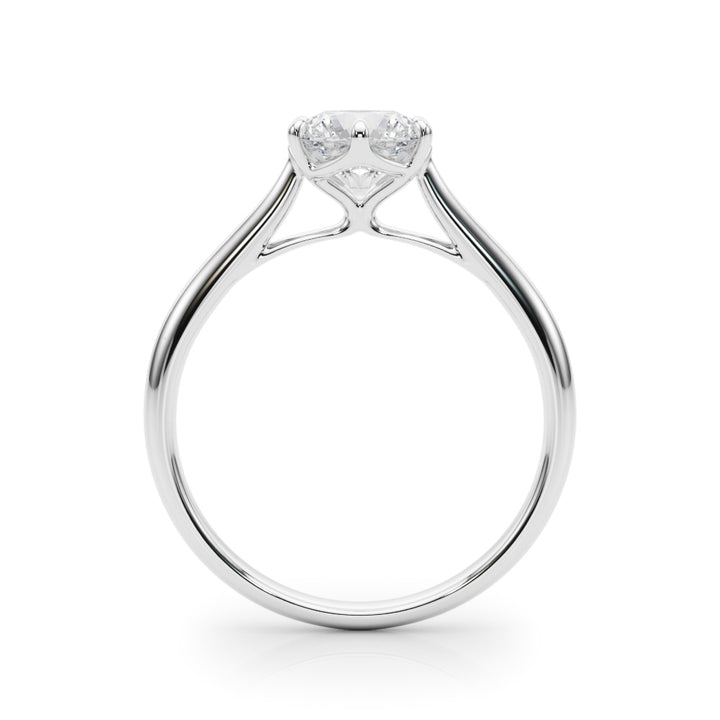 14K White Gold 1 CT Round Diamond Engagement Ring