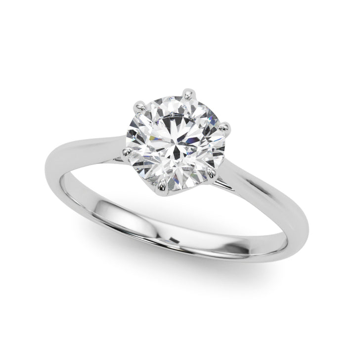 1ct Diamond 18K White Gold Solitaire Engagement Ring
