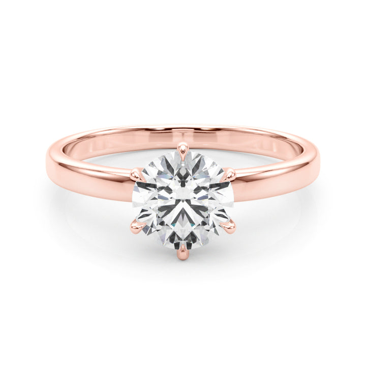14K Rose Gold 1ct Round Diamond Solitaire Ring