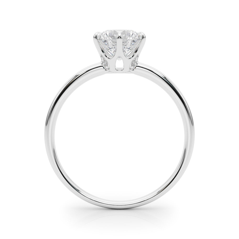 14K White Gold 1 CT Round Diamond Engagement Ring