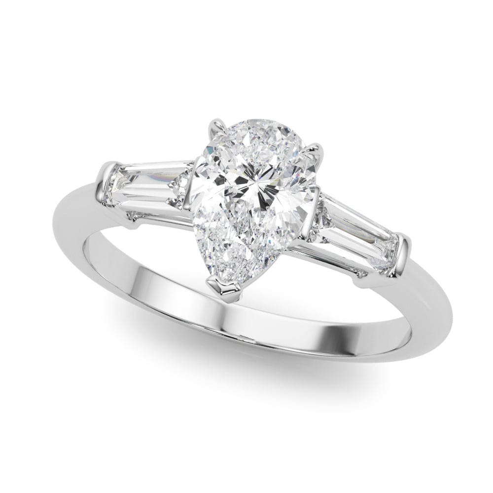 14K White Gold 1/2 ct tw Fancy Shape Diamond Engagement Ring