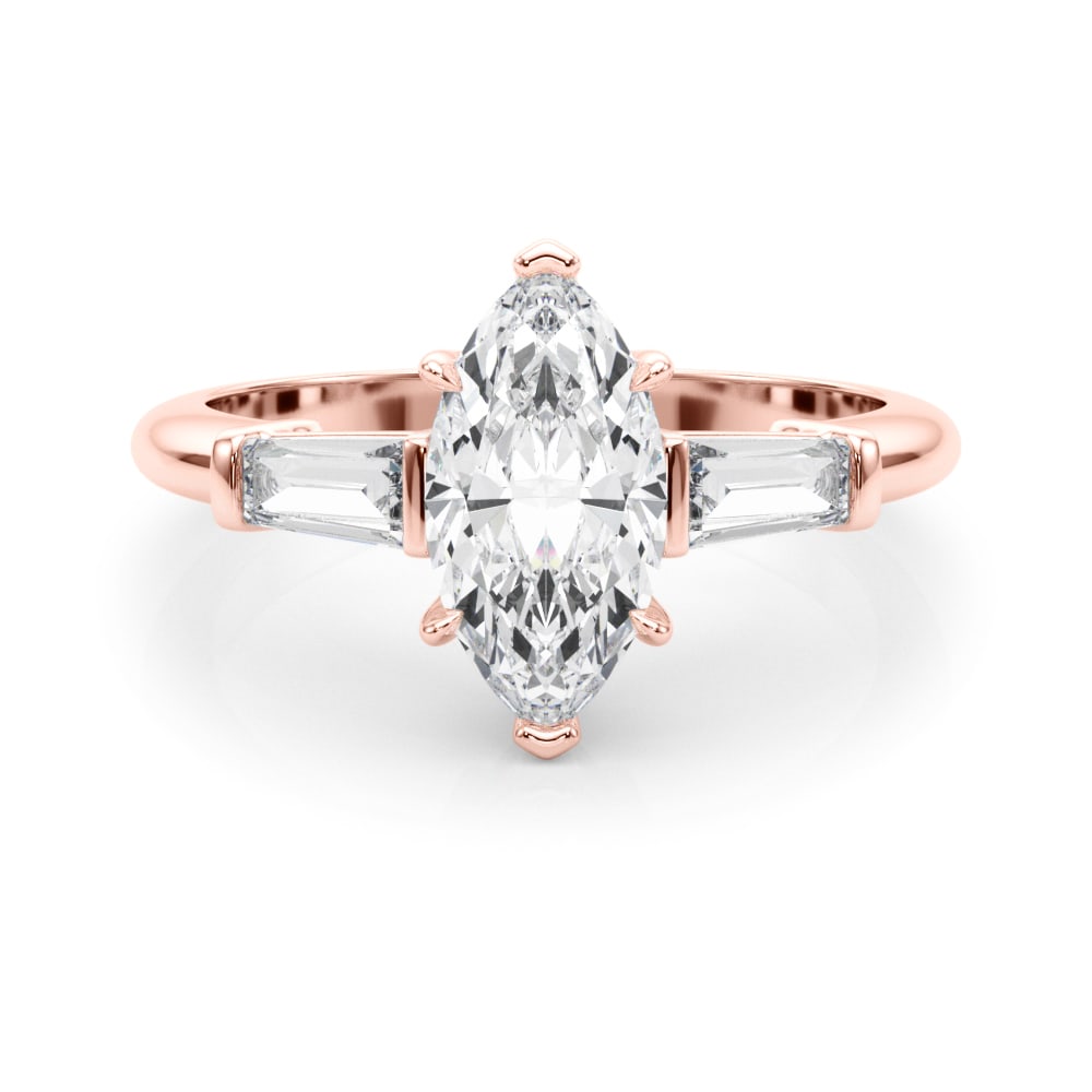 14K Rose Gold 1/2 ct tw Fancy Shape Diamond Engagement Ring