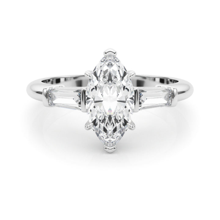 14K White Gold Marquise Diamond Engagement Ring