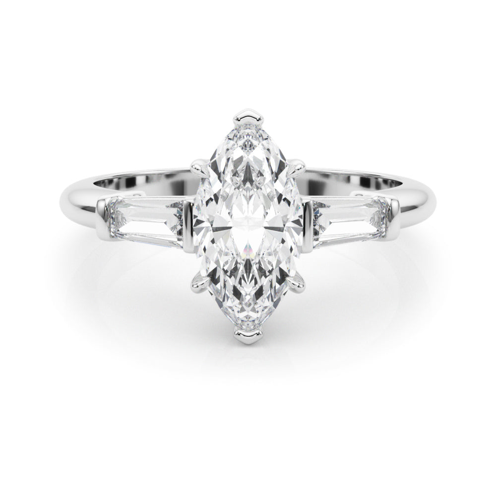 14K White Gold Marquise Diamond Engagement Ring