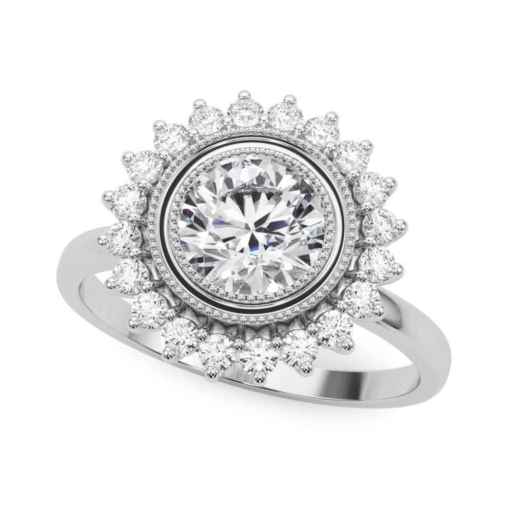 18K White Gold 1.33ctw Round Diamond Engagement Ring