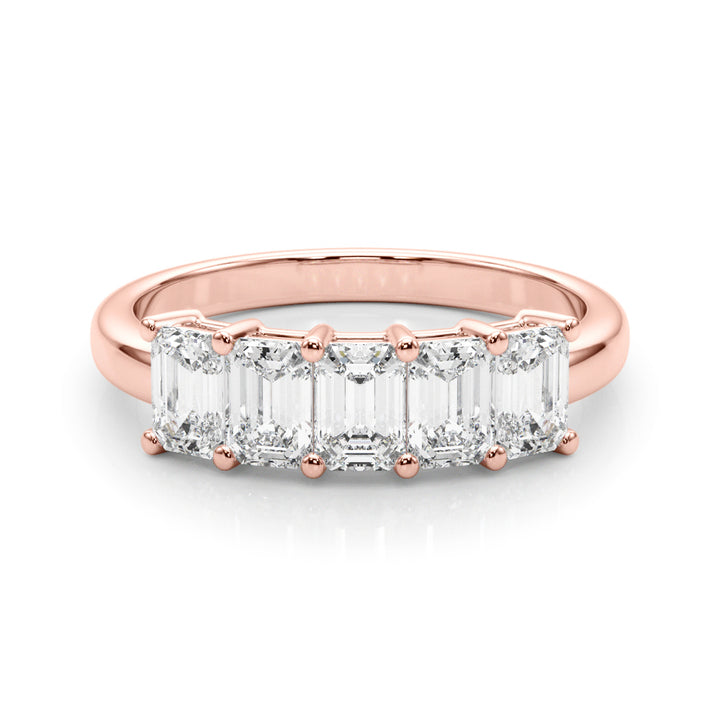 18K Rose Gold Emerald Diamond Engagement Ring