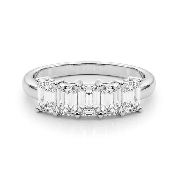 18K White Gold Multi-Stone Emerald Diamond Ring