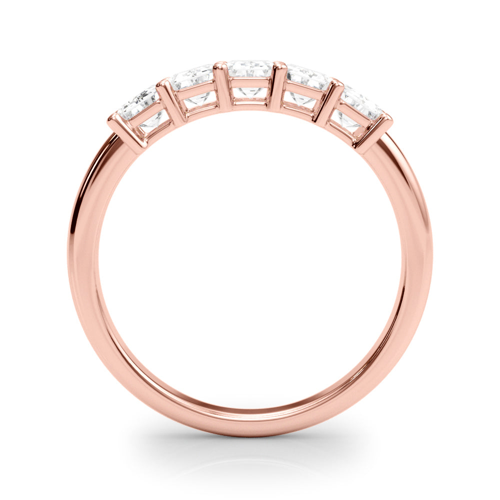 14K Rose Gold Multi-Stone Emerald Diamond Ring