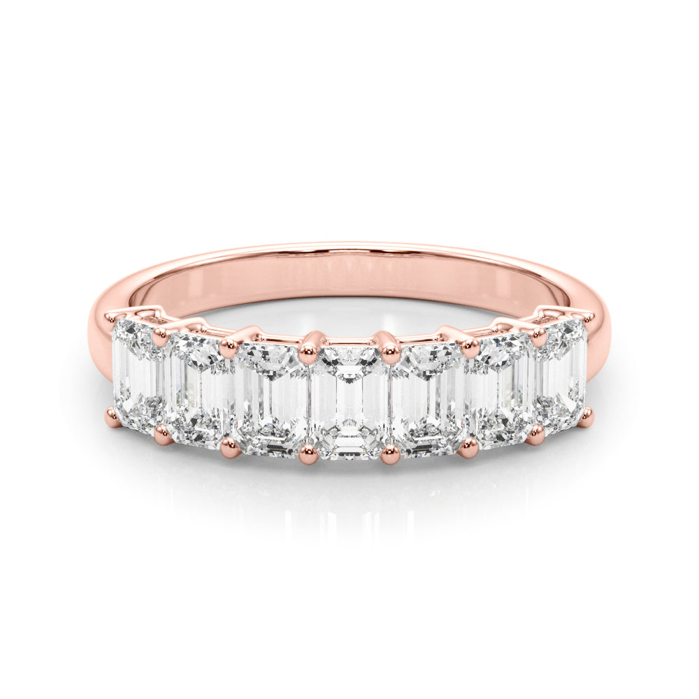 18K Rose Gold Emerald Diamond Engagement Ring