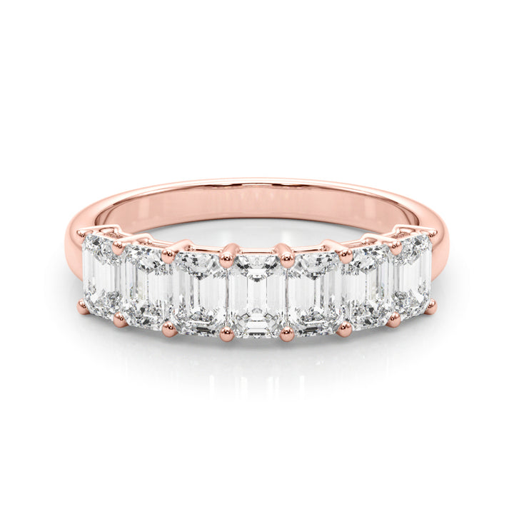 18K Rose Gold Emerald Diamond Engagement Ring