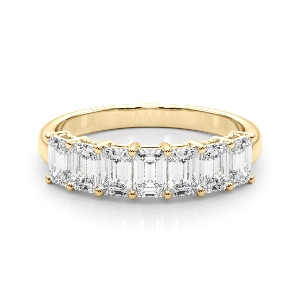 18K Yellow Gold Multi-Diamond Emerald Cut Ring