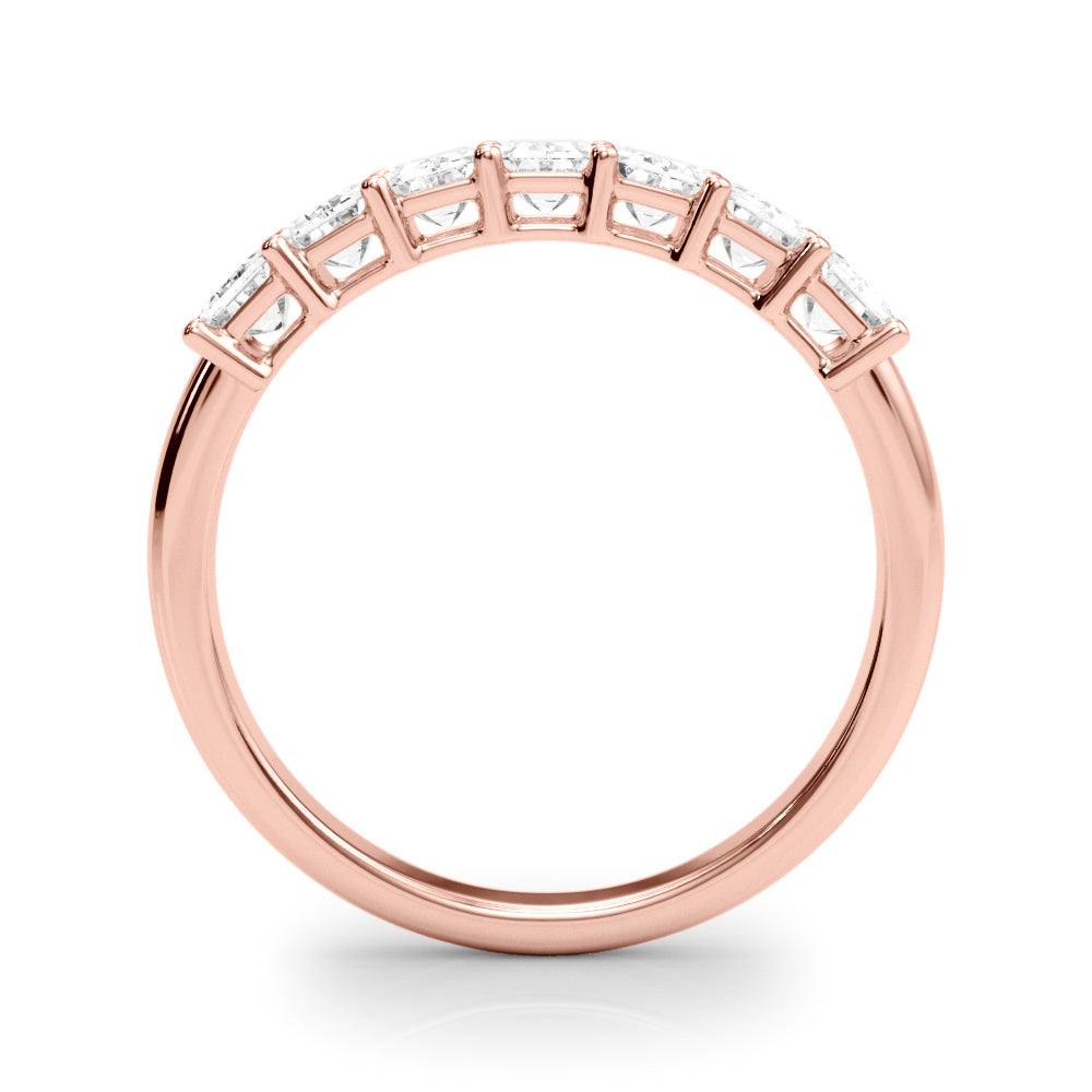 18K Rose Gold Emerald Diamond Engagement Ring