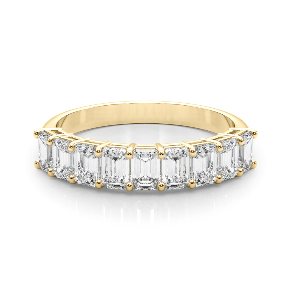 18K Yellow Gold Multi-Diamond Emerald Cut Ring