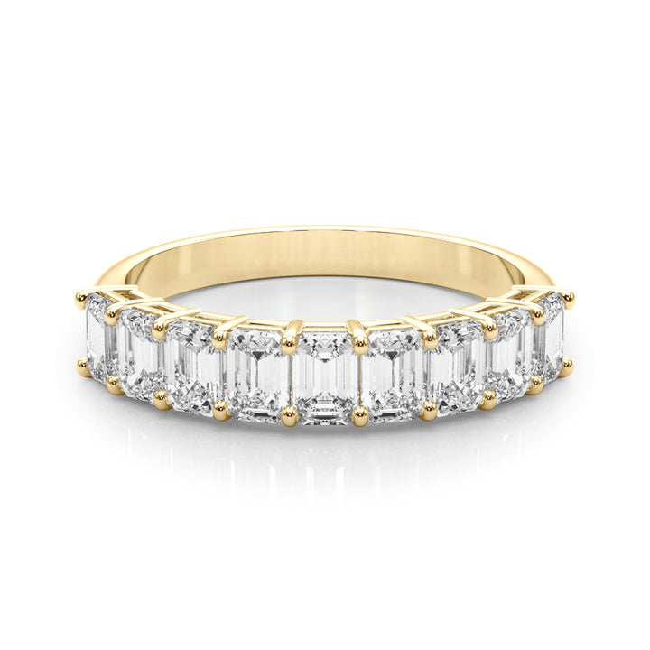 18K Yellow Gold Multi-Diamond Emerald Cut Ring