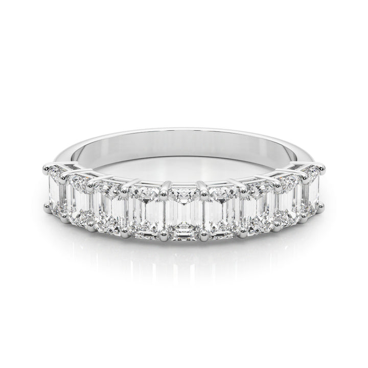 Platinum Emerald Diamond Wedding Ring | 1.33 ctw