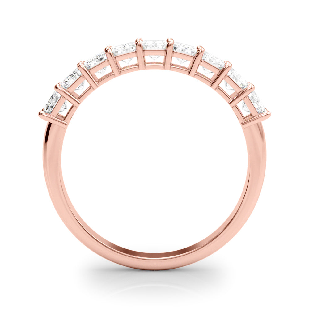 18K Rose Gold Multi-Diamond Emerald Cut Ring