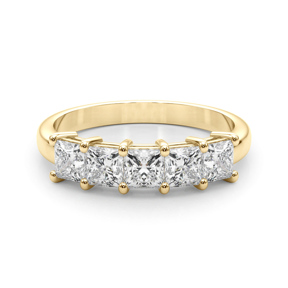 14K Yellow Gold Square Diamond Wedding Ring