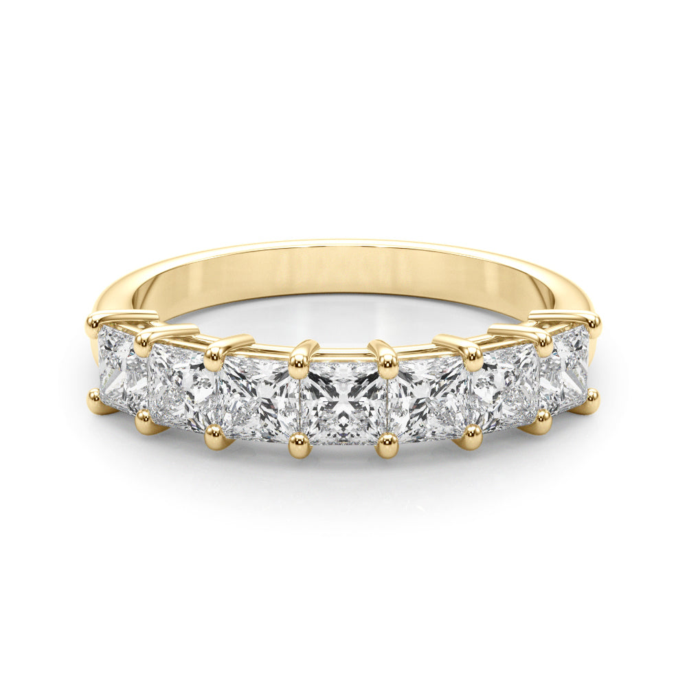 18K Yellow Gold Square Diamond Wedding Ring