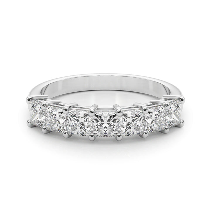 14K White Gold Square Diamond Wedding Ring