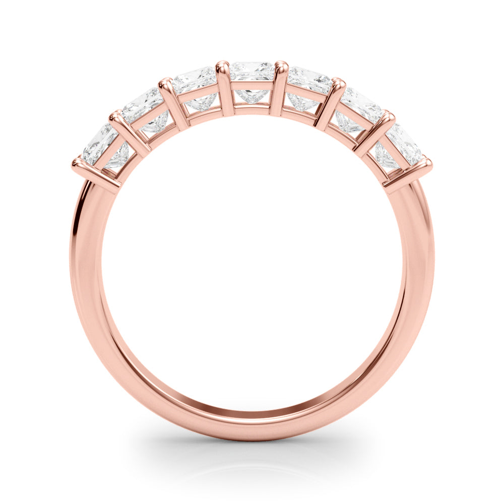 18K Rose Gold Square Diamond Wedding Ring