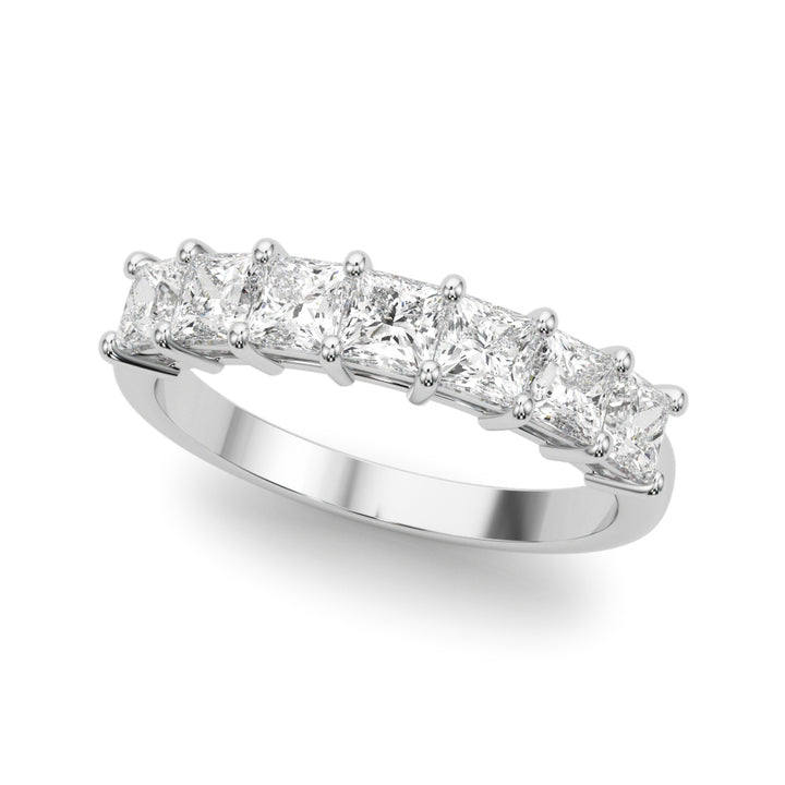 18K White Gold Square Diamond Wedding Ring
