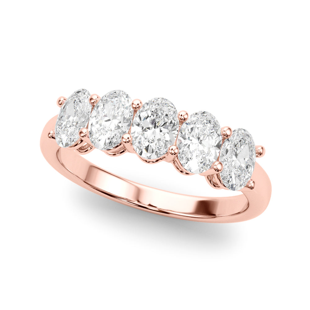 14K Rose Gold Oval Diamond Engagement Ring