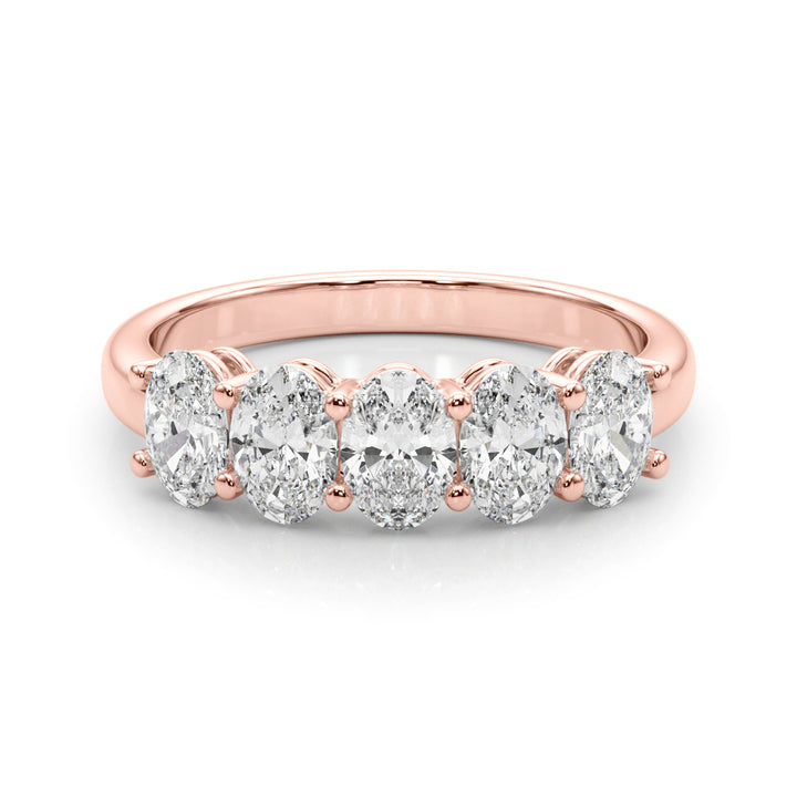 14K Rose Gold Oval Diamond Wedding Ring