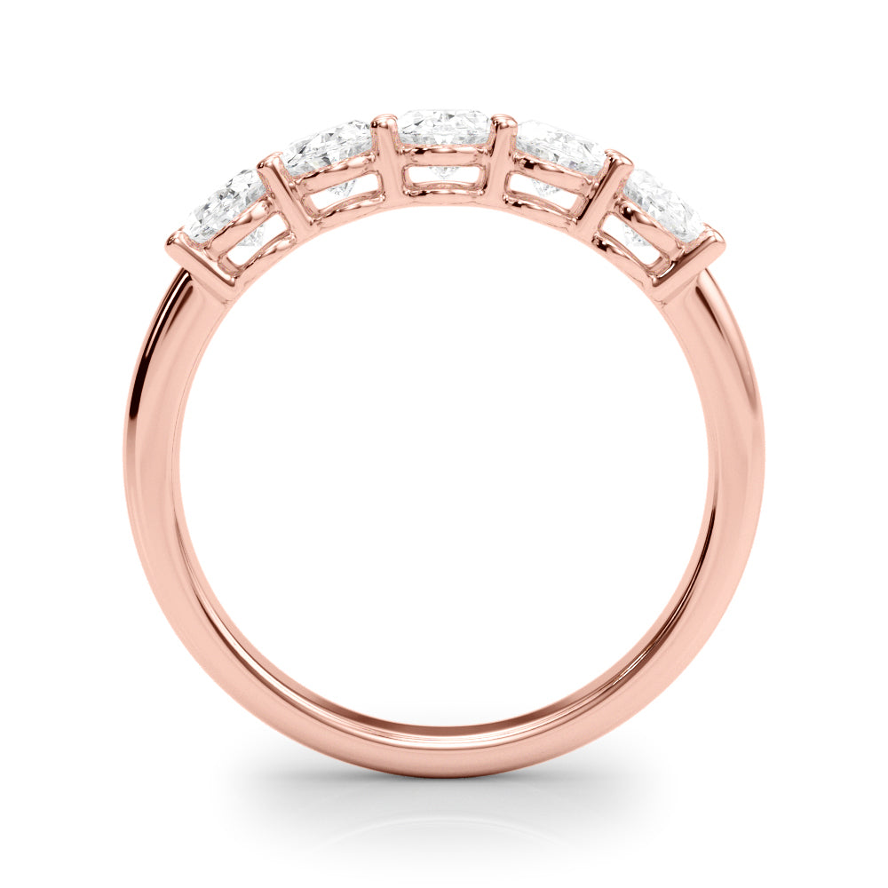 14K Rose Gold Oval Diamond Wedding Ring