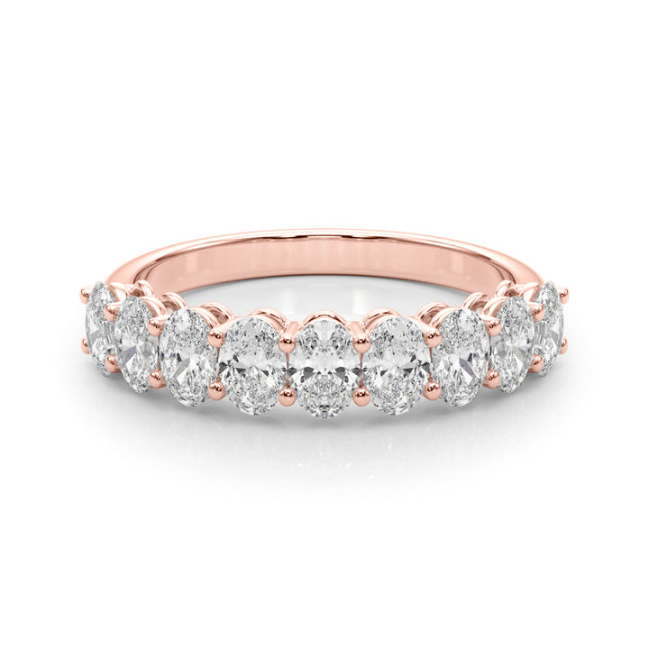 14K Rose Gold Oval Diamond Wedding Ring