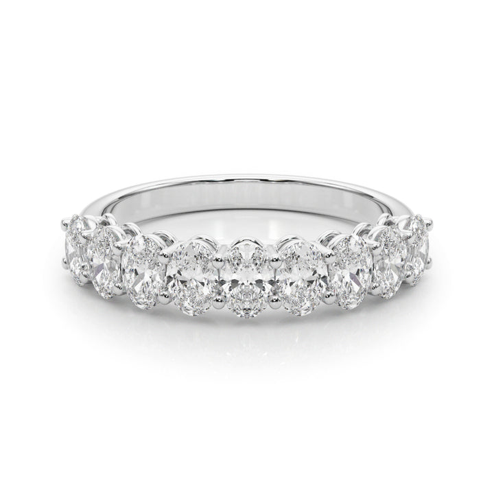 14K White Gold Oval Diamond Engagement Ring
