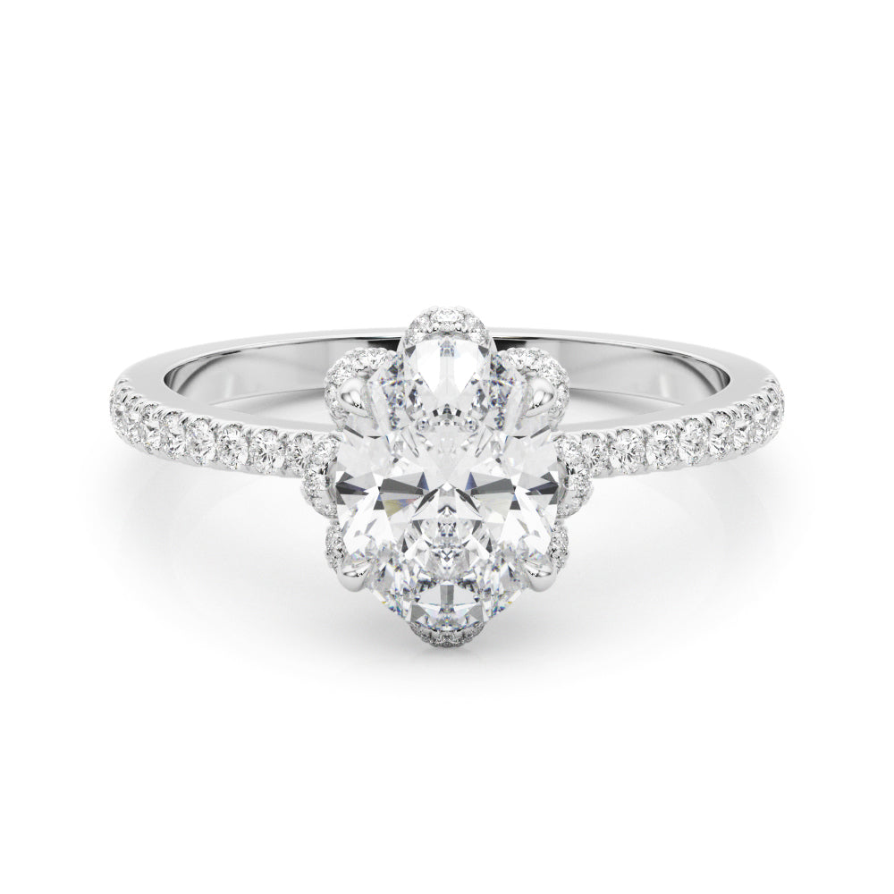 14K White Gold Diamond Engagement Ring