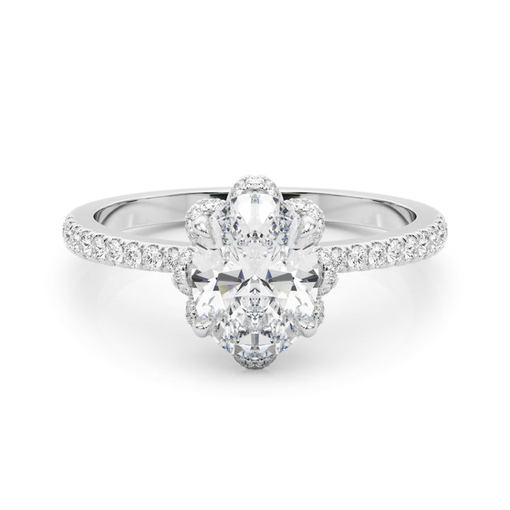 14K White Gold Diamond Engagement Ring