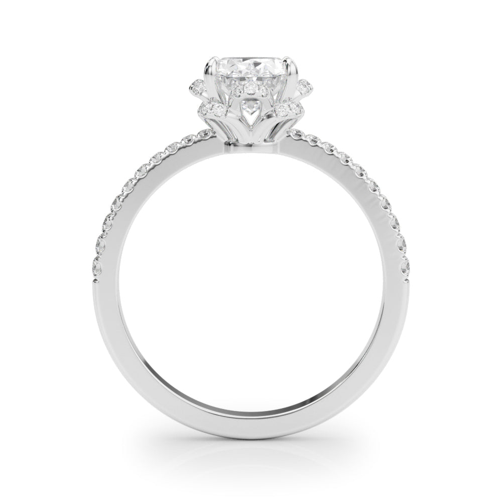 Platinum 1/4 CT Diamond Oval Engagement Ring