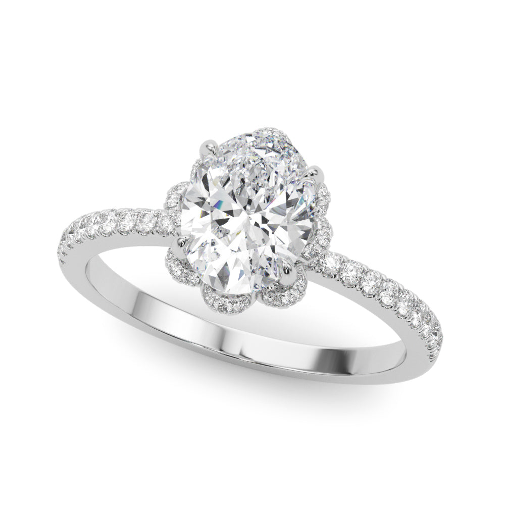 18K White Gold 1/4 CT Diamond Engagement Ring