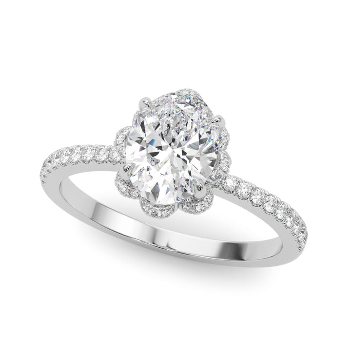 14K White Gold Diamond Engagement Ring