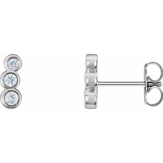 Petite Three-Stone Ear Climbers