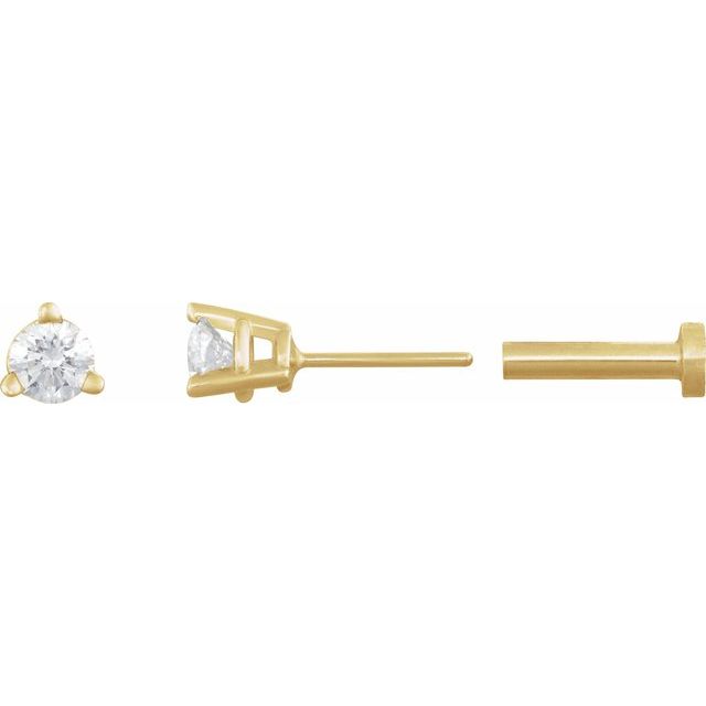 Round 3-Prong Press Fit Stud Earrings