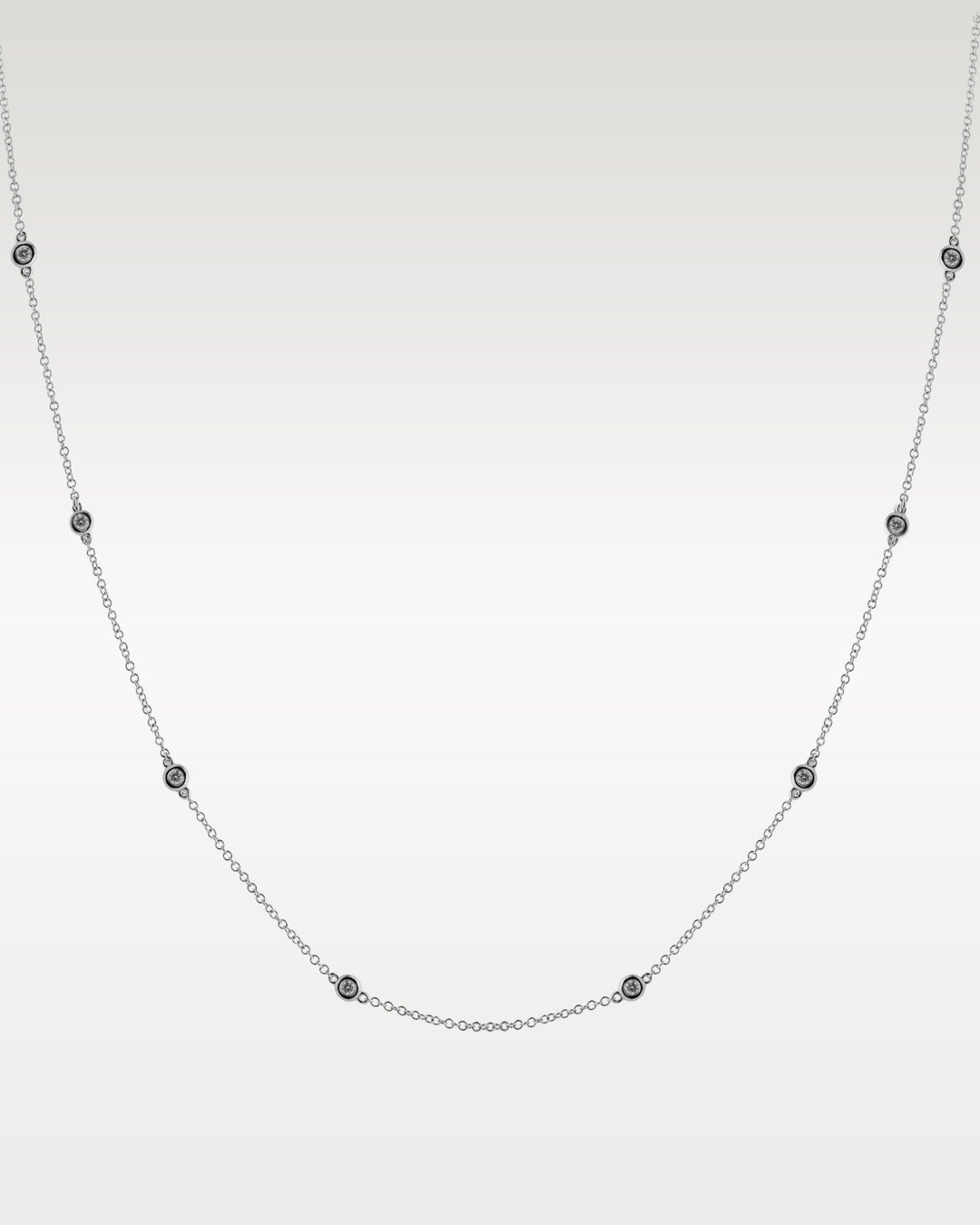White Gold Diamond By The Yard Necklace | Bitton Diamonds Dallas
