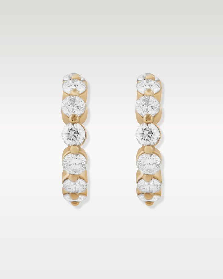 Lab Grown Diamond Hoop Yellow Gold Earrings | Bitton Diamonds Dallas
