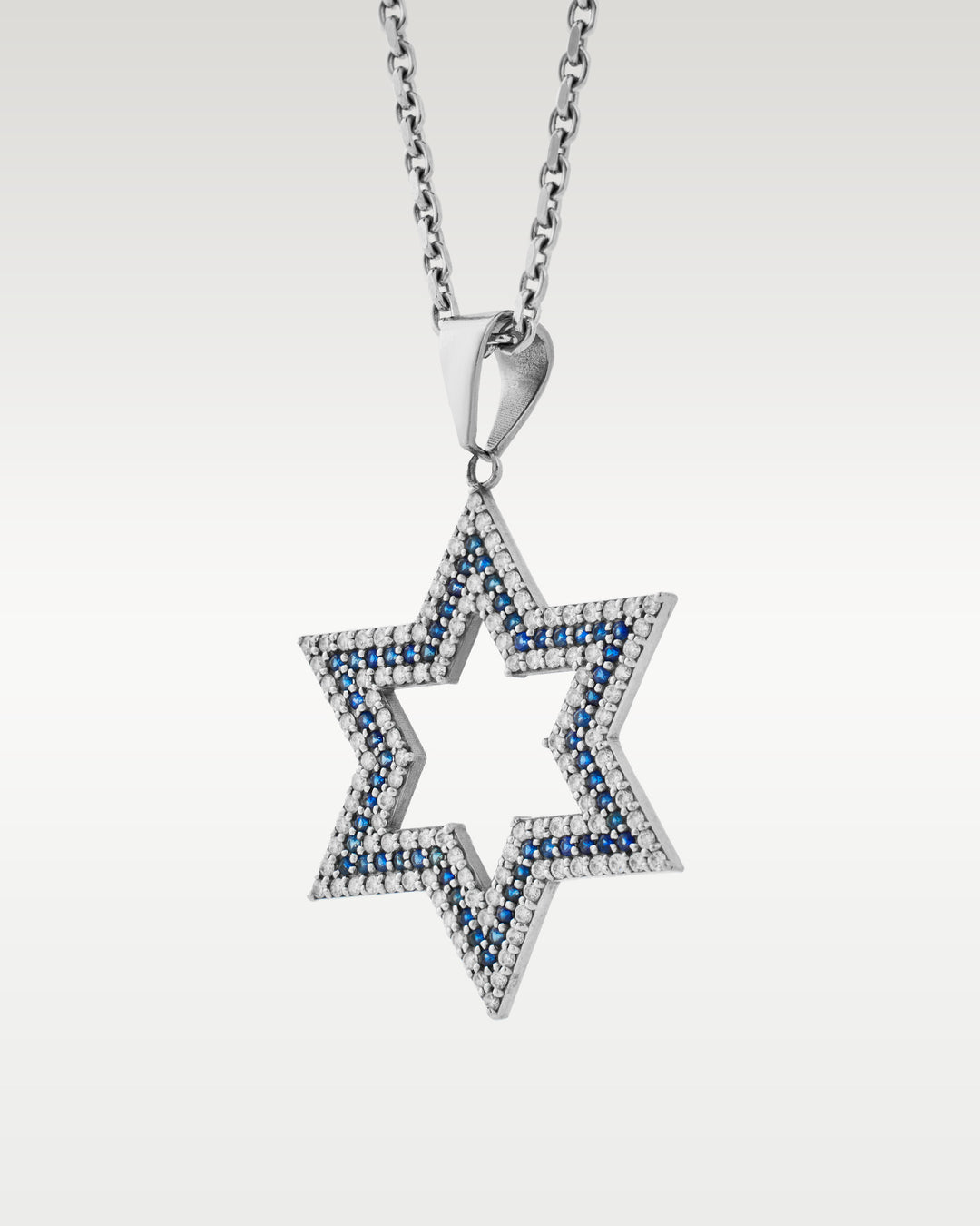Diamond Sapphire Star Of David Pendant Necklace | Bitton Diamonds Dallas