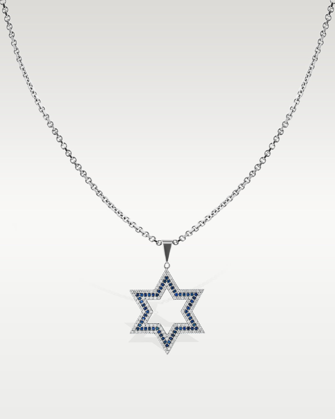 Diamond Sapphire Star Of David Pendant Necklace | Bitton Diamonds Dallas
