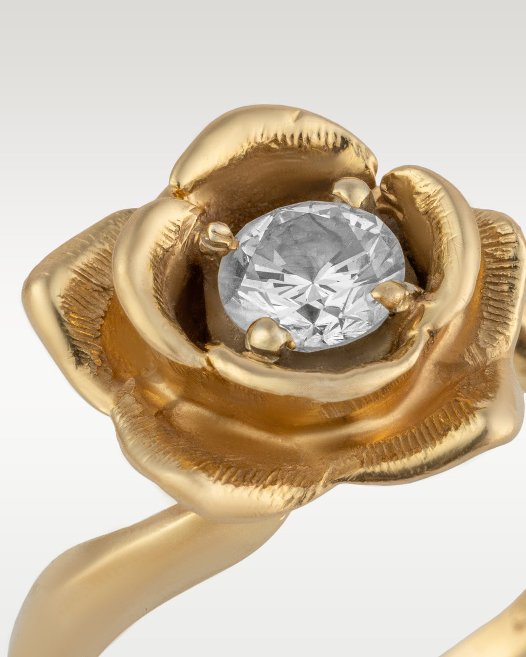 Gold Diamond Rose Ring