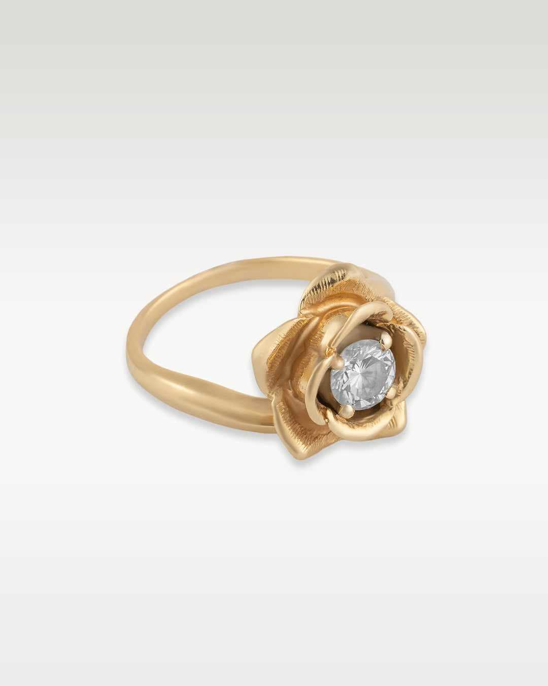 Gold Diamond Rose Ring