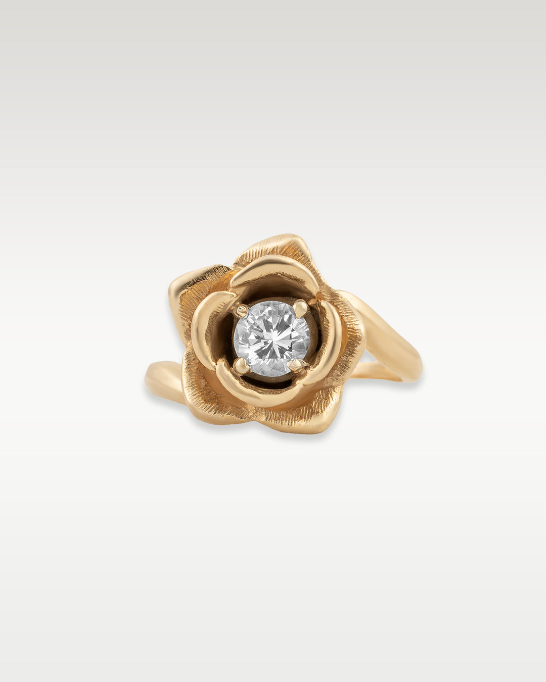 Gold Diamond Rose Ring