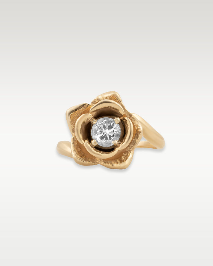 Gold Diamond Rose Ring