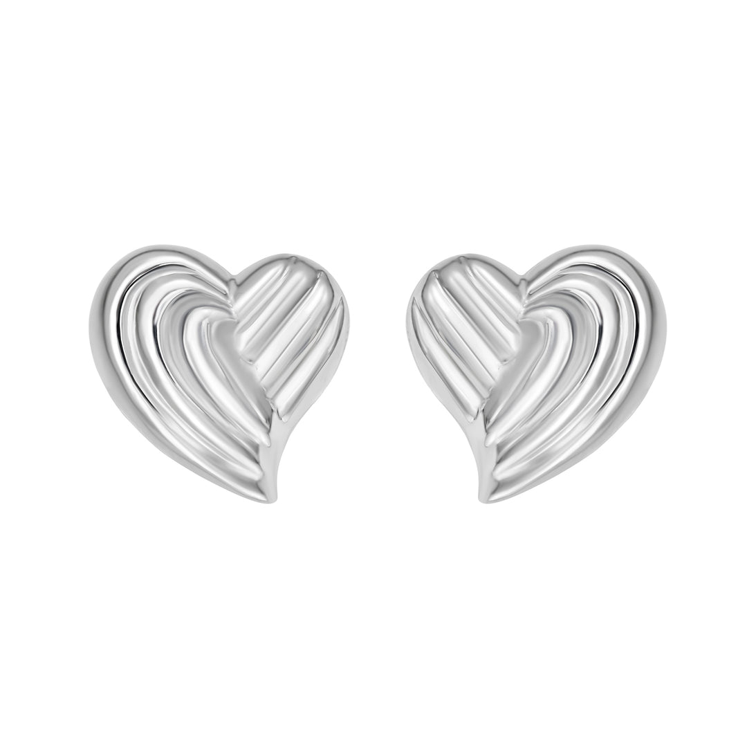 Silver Radiant Heart Earring