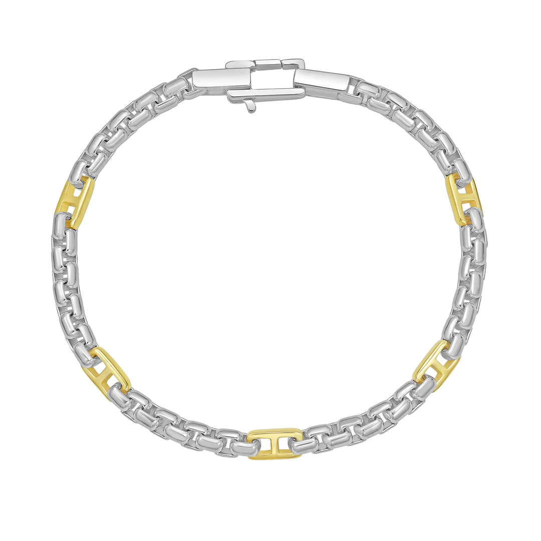 Silver Mens Mariner Box Link