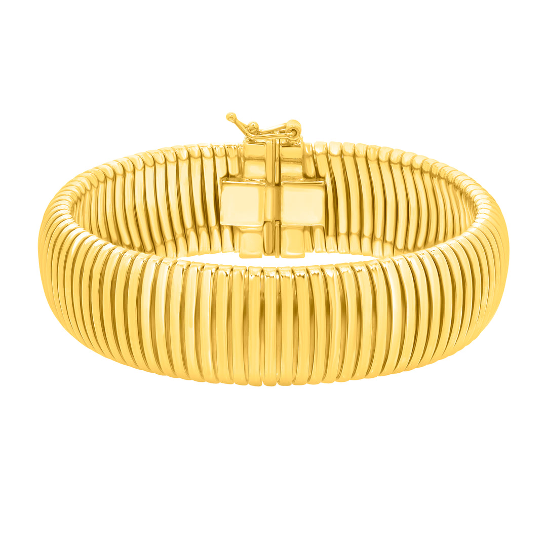 Gold Over Silver Tubogas 7.25"" 16mm Bracelet