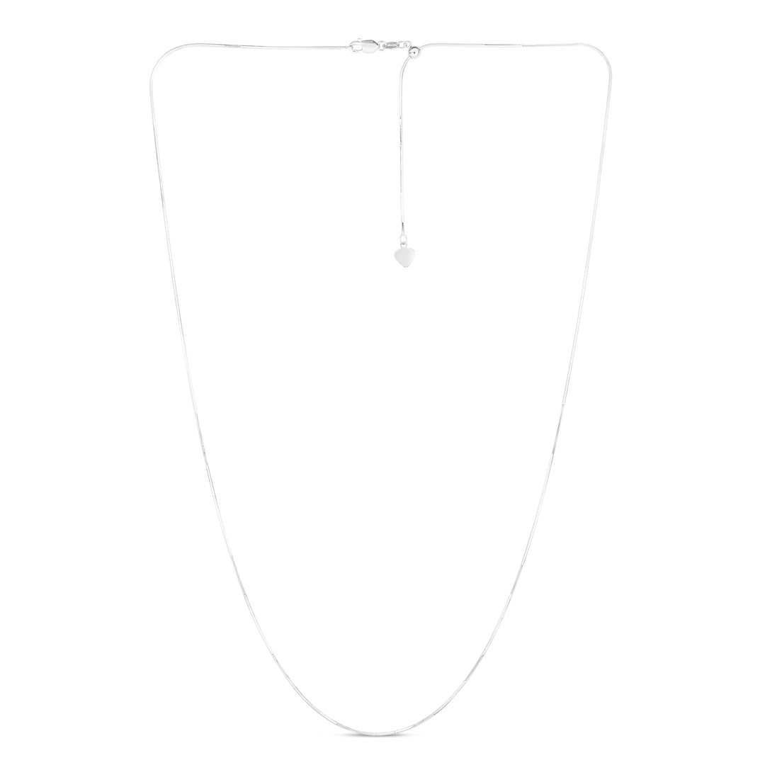 14K Gold 0.80mm Adjustable Octagonal Snake Chain